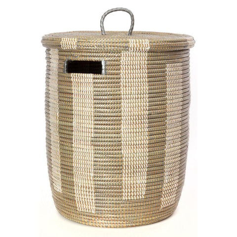 Silver and White Basket