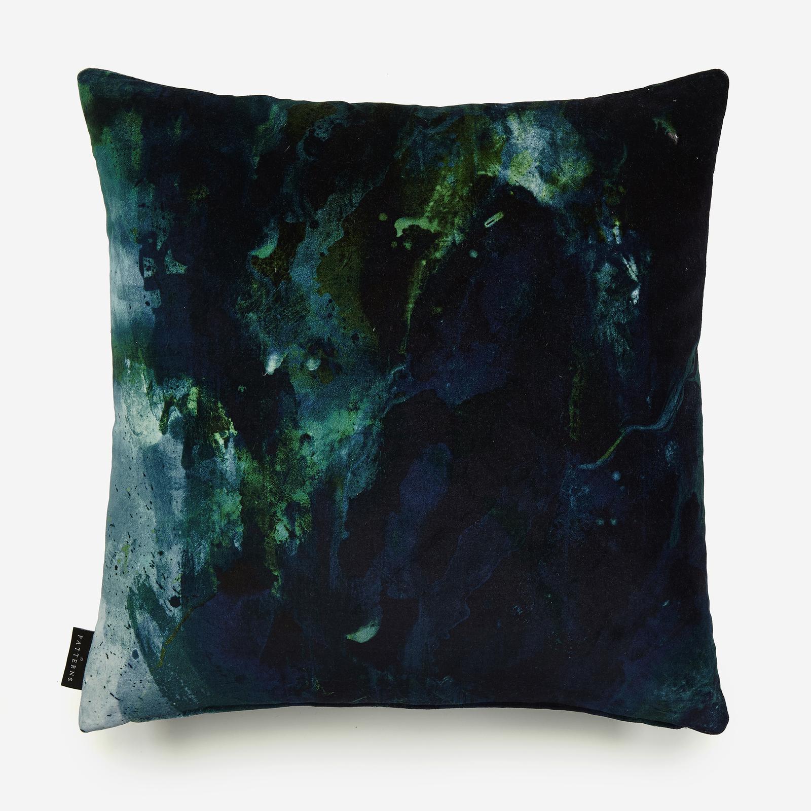 Green and Blue Velvet Accent Pillow