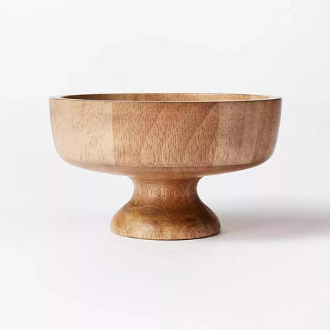 Wood Pedestal Serving Bowl