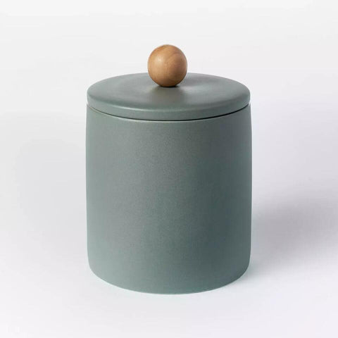 Green Lidded Stoneware Container
