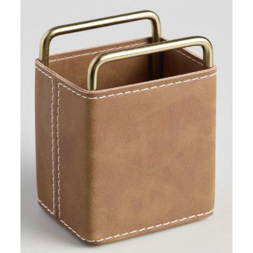 Faux Leather Pencil Cup