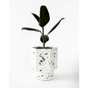 Self Watering Pot | White Terrazzo