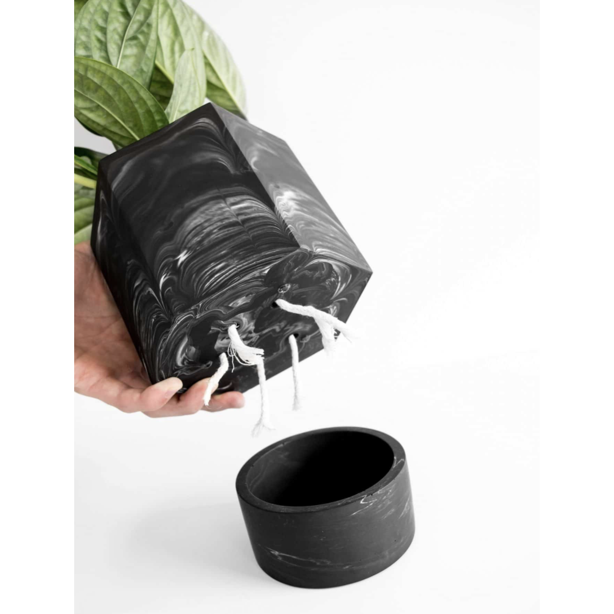 Self Watering Pot | White Terrazzo