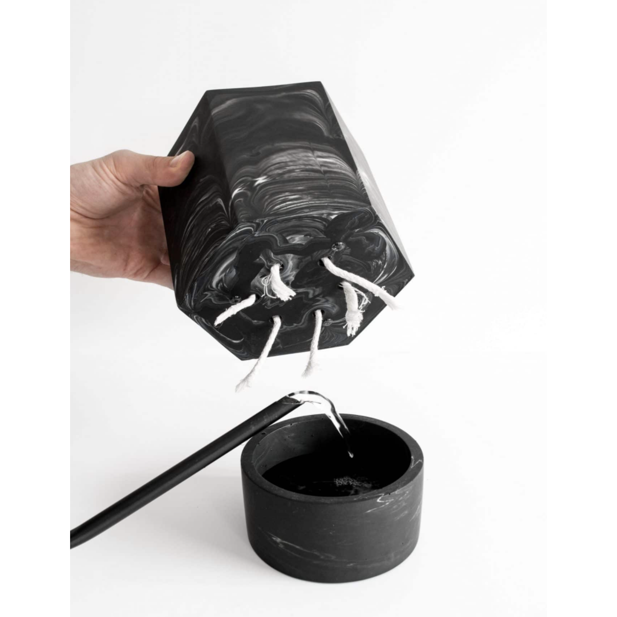 Self Watering Pot | White Terrazzo