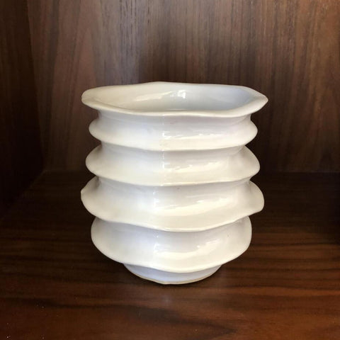 White Pinch Pot Vase
