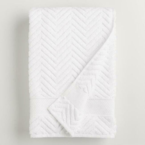 White Chevron Bath Towels
