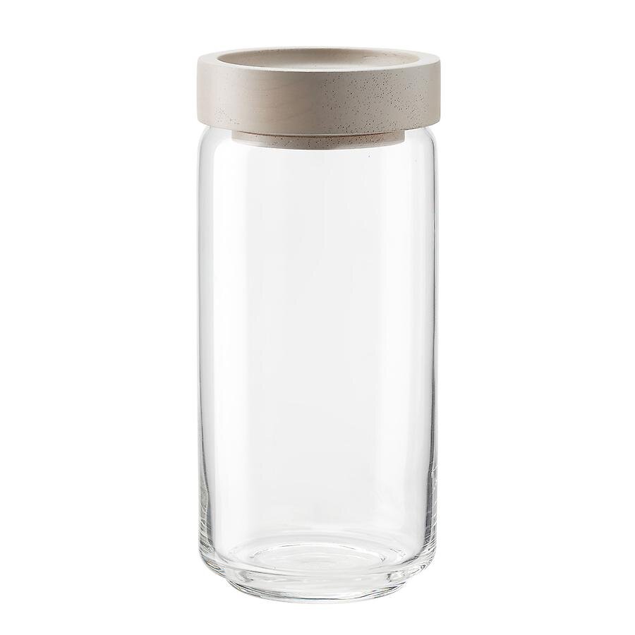 Glass Jar with Gray Lid