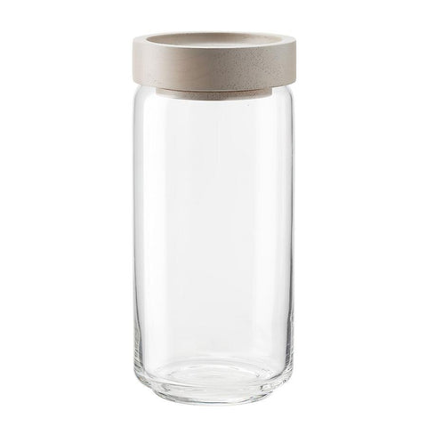 Glass Jar with Gray Lid