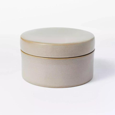 Gray Round Ceramic Box