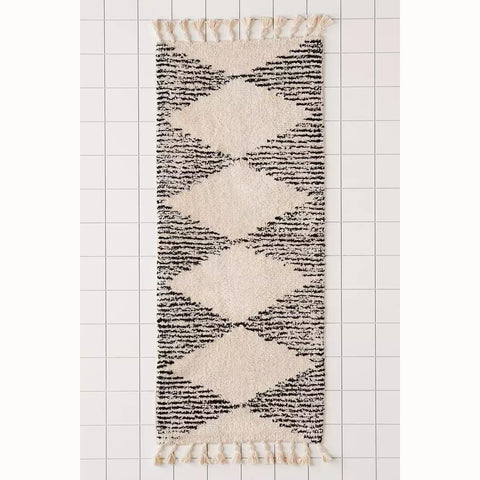 Black and White Diamond Bath Mat