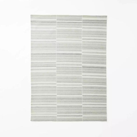 Gray Stripped Rug | 7' x 10'