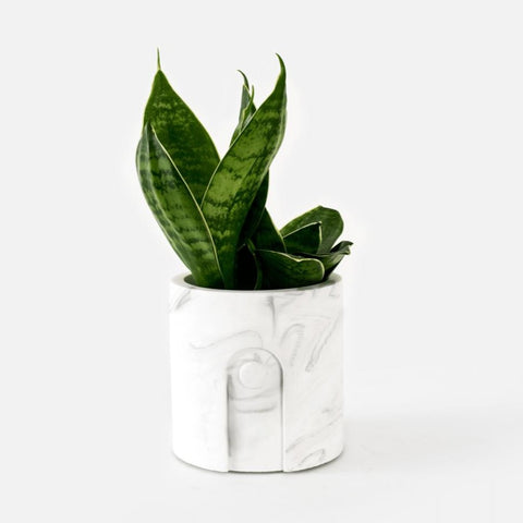 Small Planter | White Marble