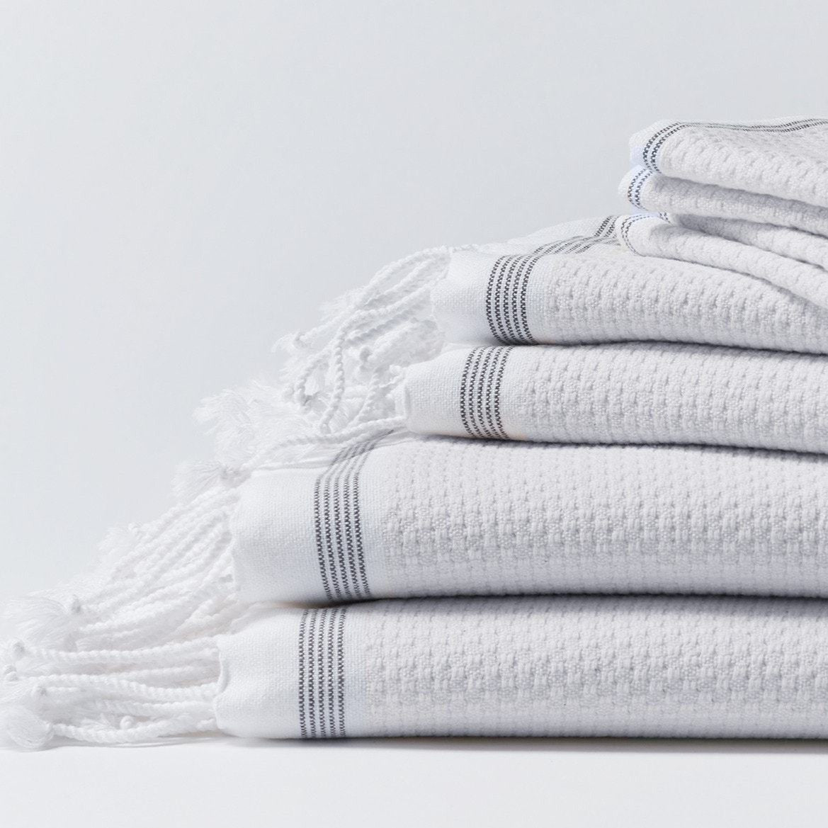 Tassel Bath Towel | White