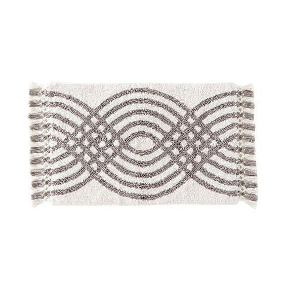 Fringed Waves Bath Mat | Gray