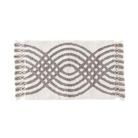 Fringed Waves Bath Mat | Gray