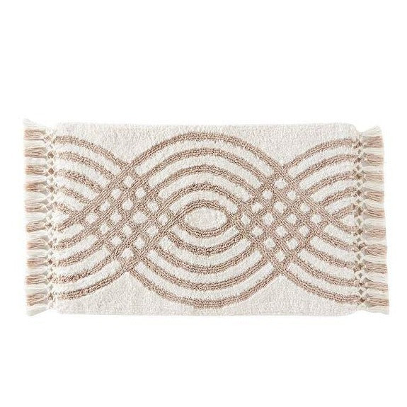 Fringed Waves Bath Mat | Cream