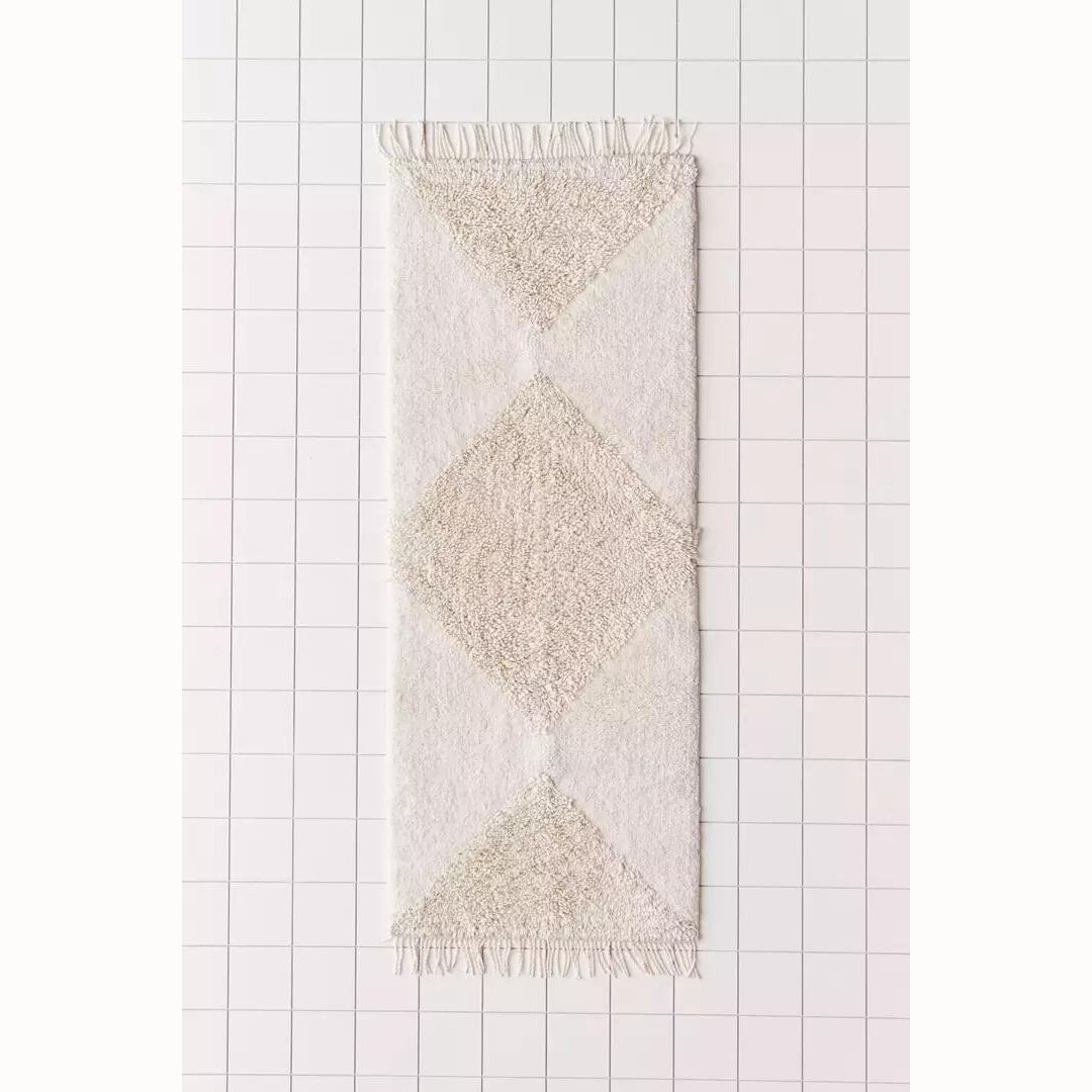 White Geo Bath Mat