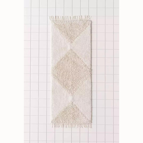 White Geo Bath Mat