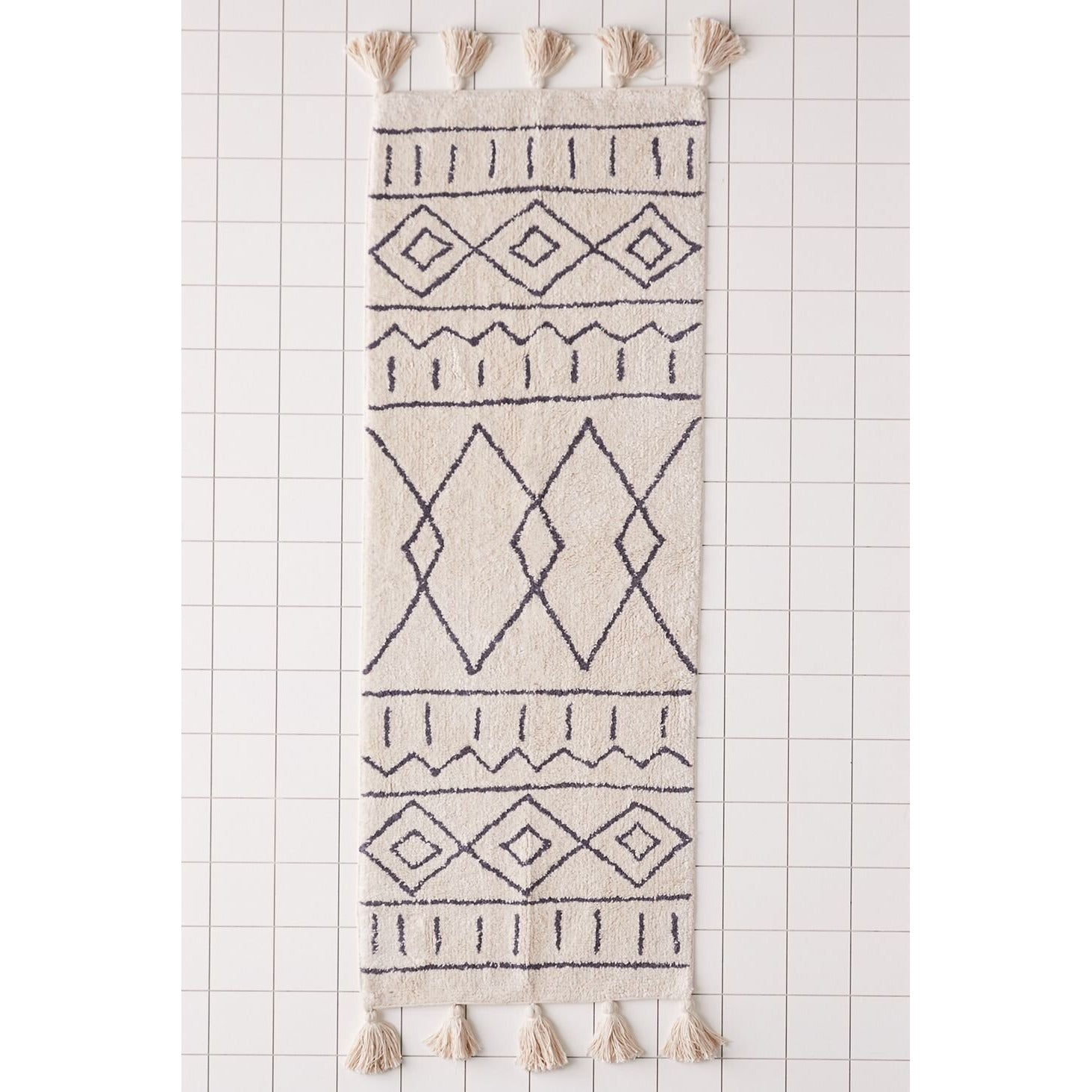 Zigzag Tassel Bath Mat